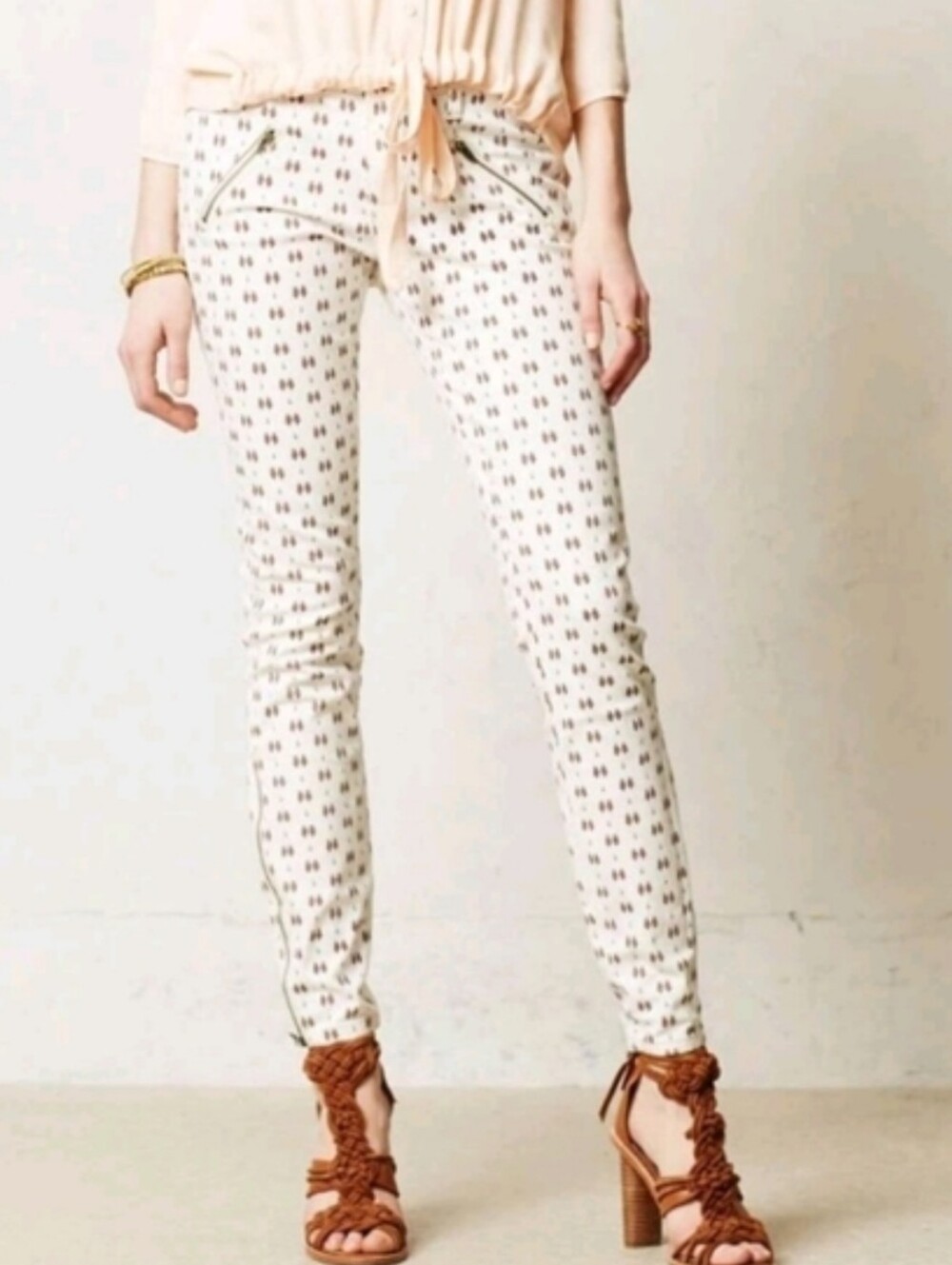 Pilcro Printed Seref Moto Skinny Pants Jeans Size 29